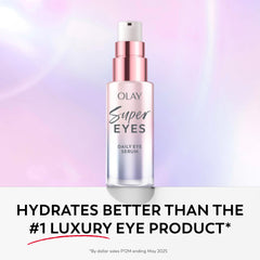 Lifestyle morning routine with Olay serum near mirror, visualizes refreshed eyes