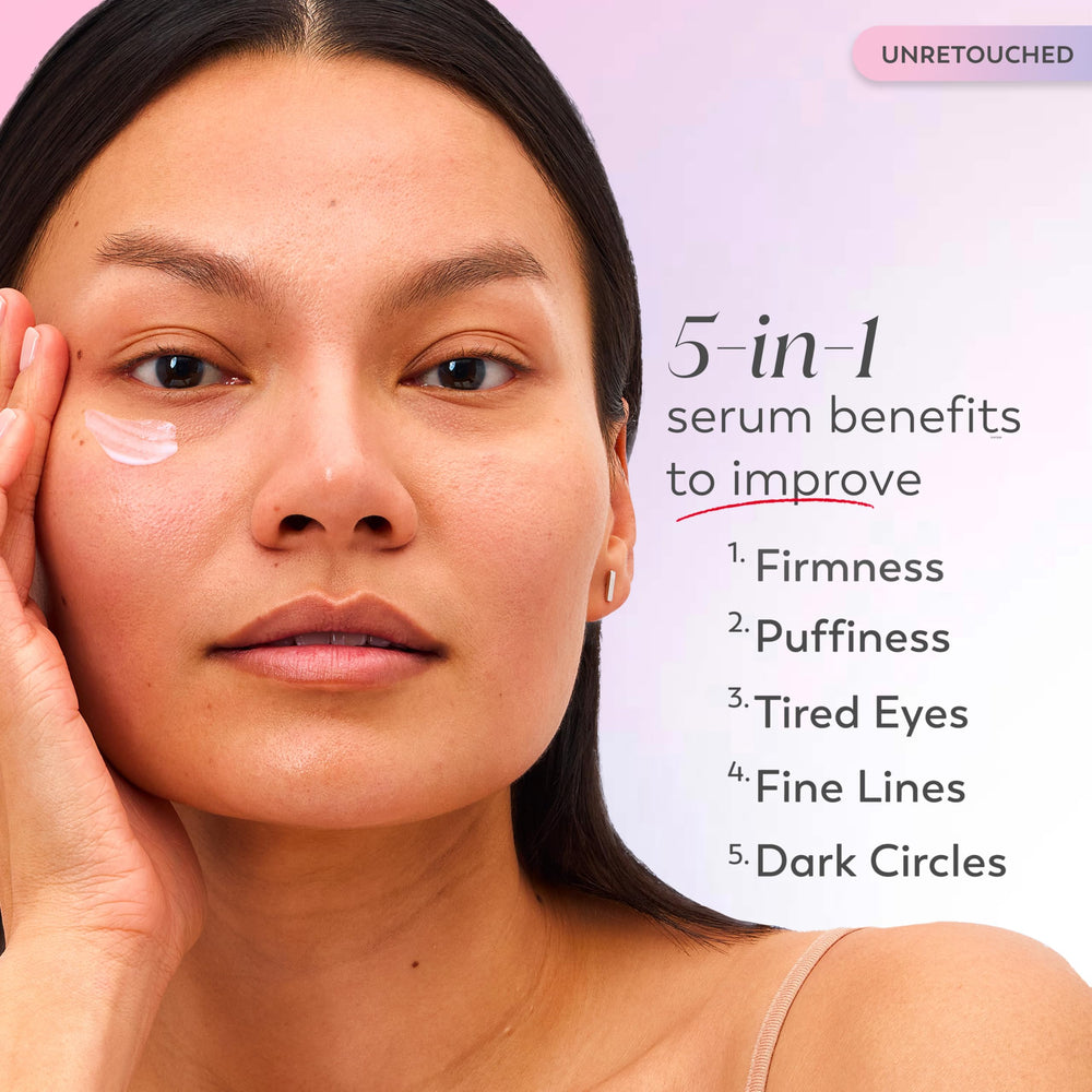 Olay serum being dispensed from pump, illustrates precise dosage and hygiene