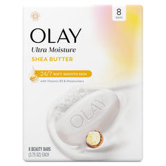 Olay beauty bar front packaging showing product and benefits for hydrated skin