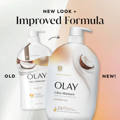 Coconut oil visual alongside product, conveying natural scent and nourishing oils