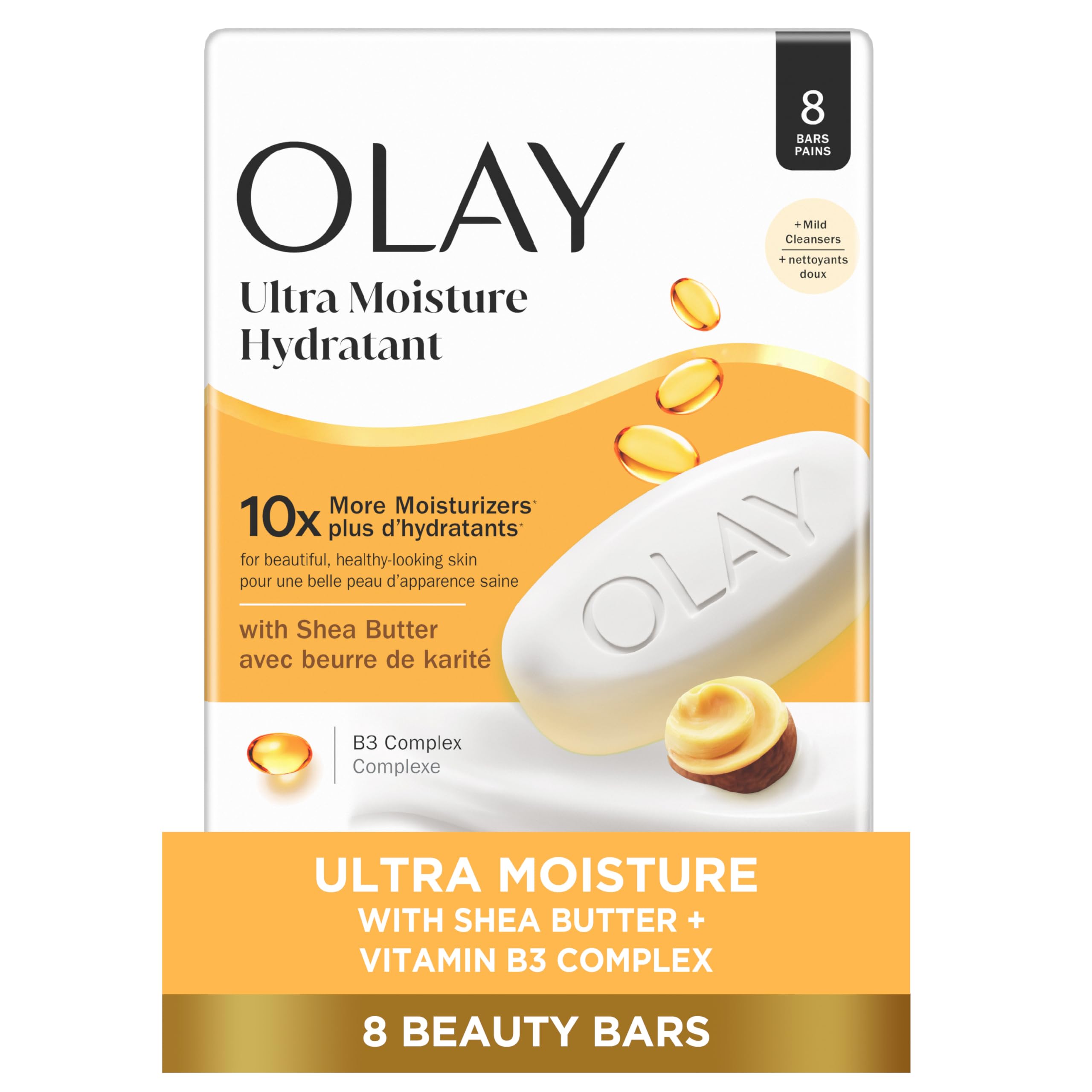 Olay front packaging showing product and hydrate benefits