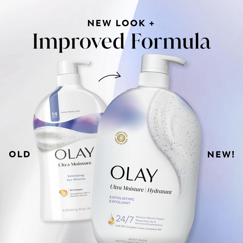 Olay bottle on bathroom shelf in lifestyle setting for aesthetic appeal