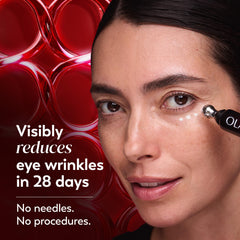 Olay under eye roller metal applicator close-up offering cooling massage benefits