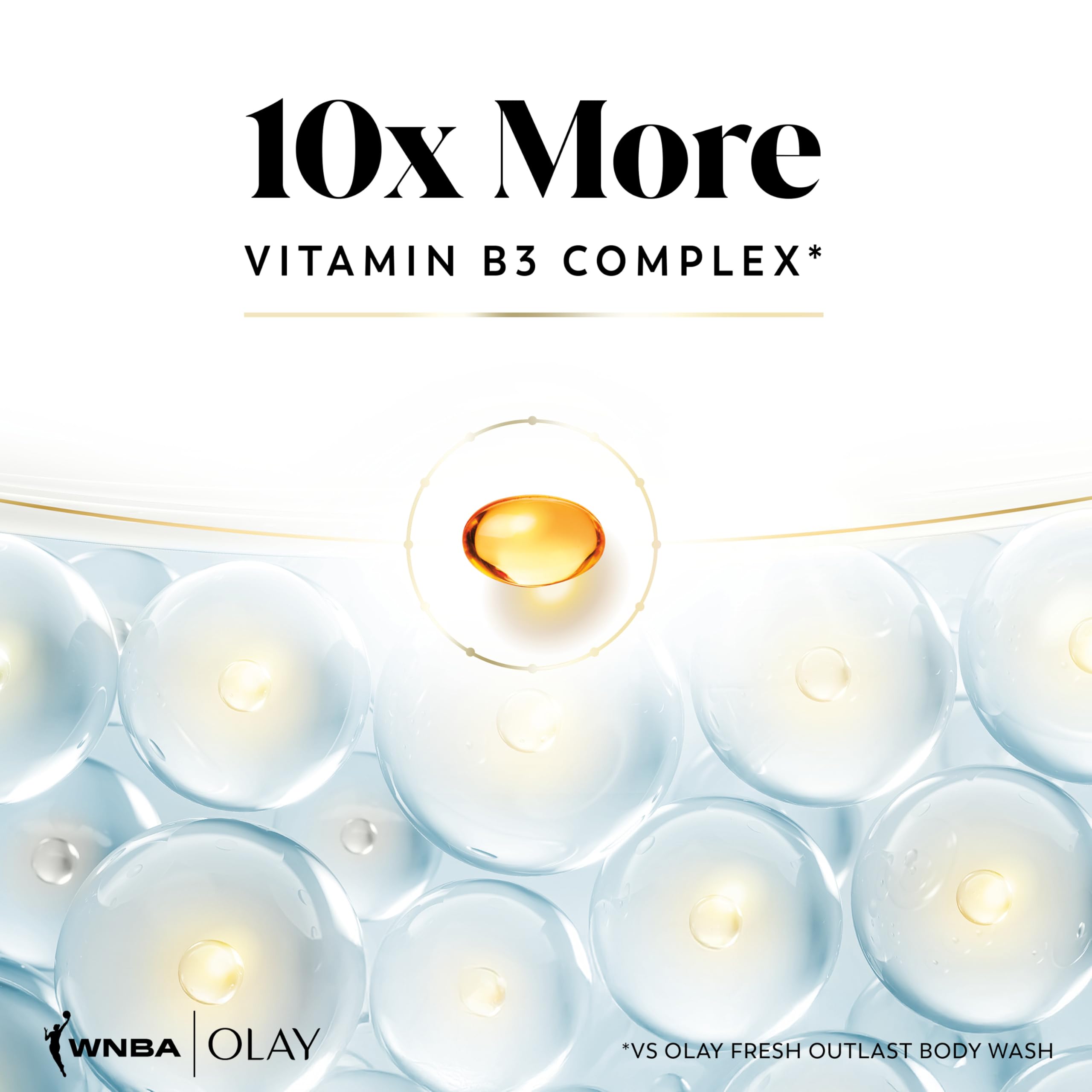 vanilla coconut jasmine elements beside Olay bottle showcasing scent profile benefit