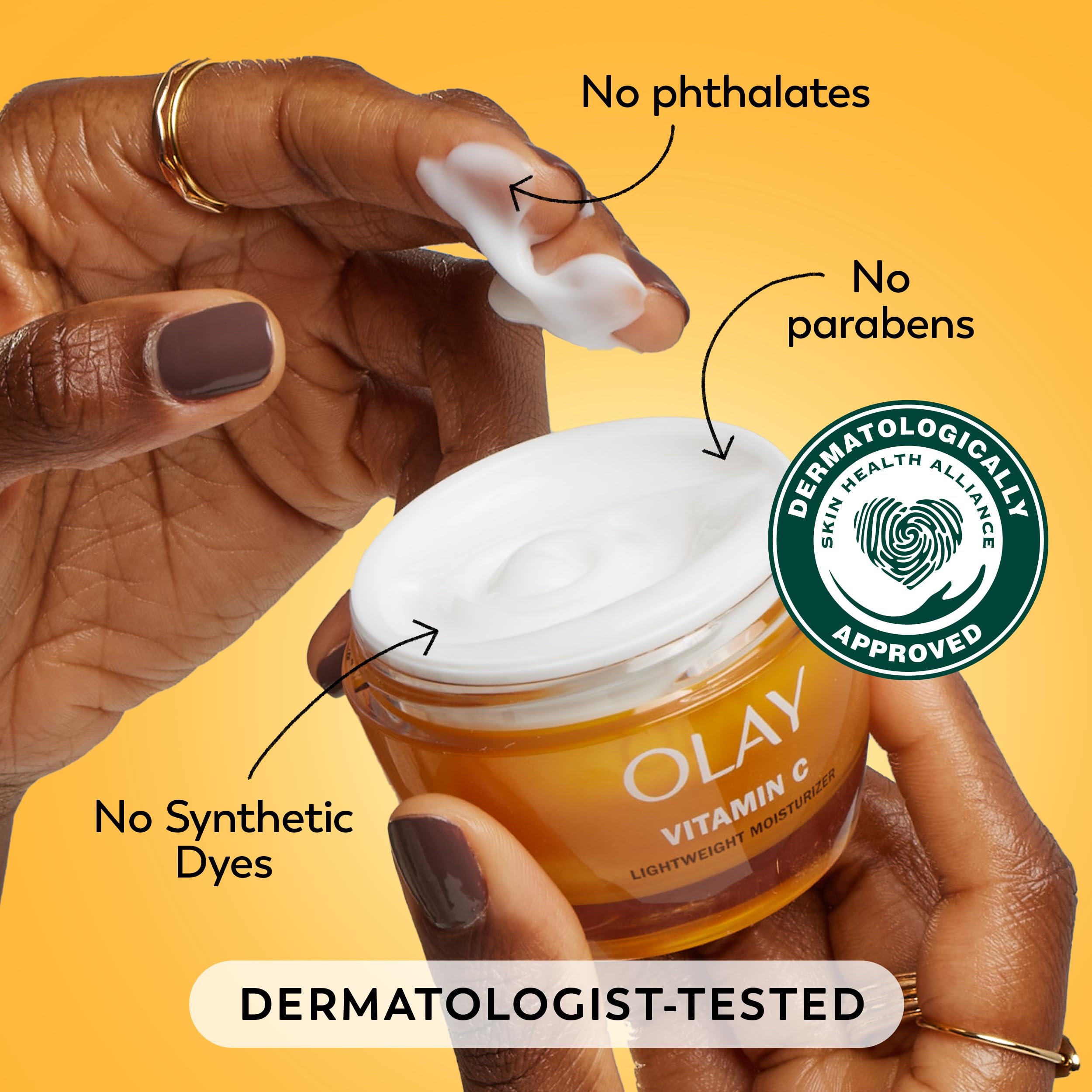 Olay label close-up showing active list for clarity and informed choice