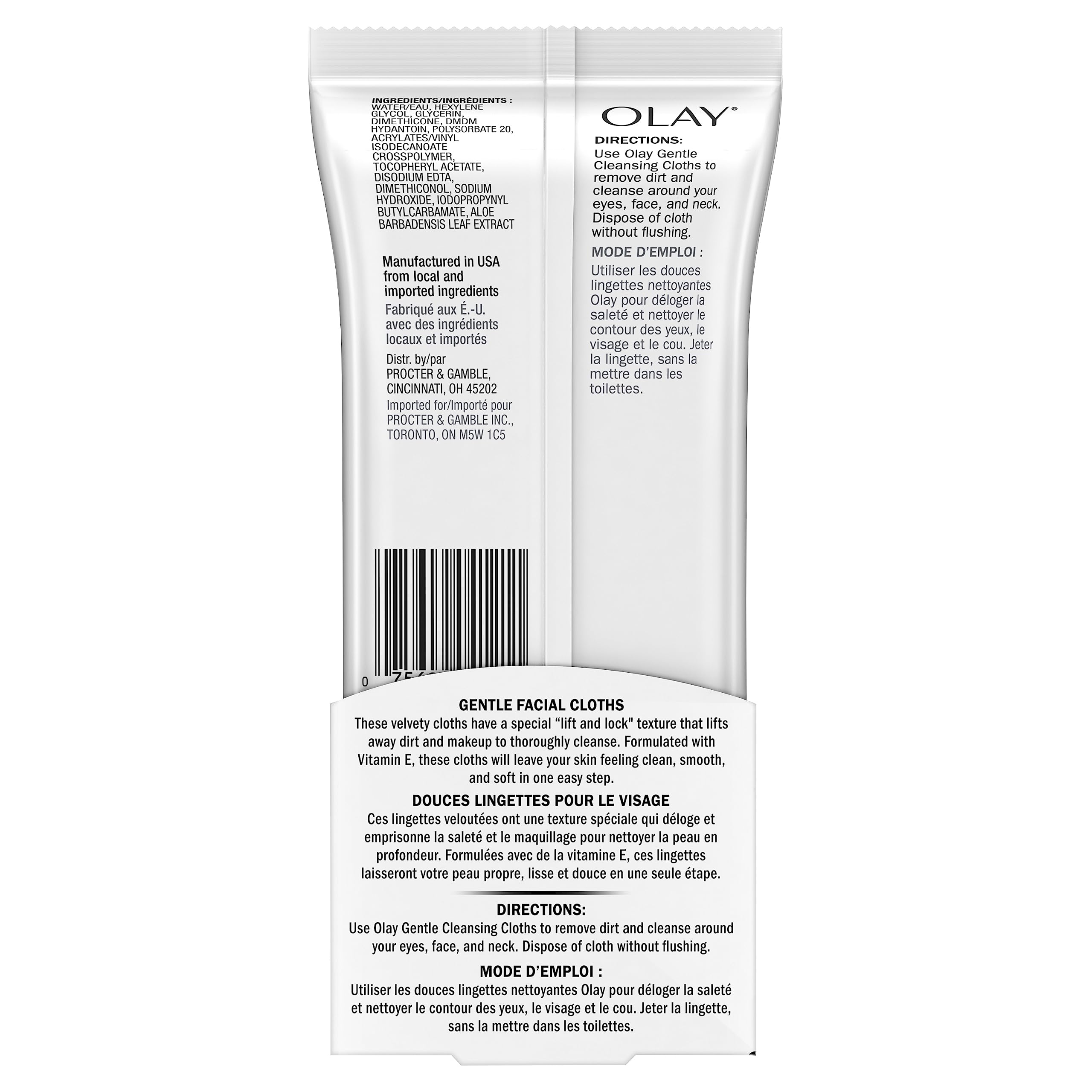 Olay wipes beside travel bag illustrating convenient, soothing cleansing on the go