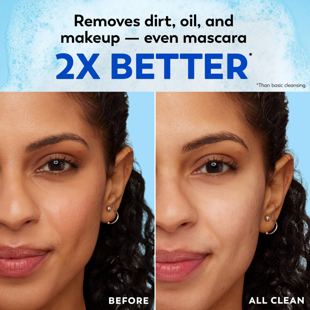 Hand holding an Olay wipe demonstrating easy one-step cleansing benefit