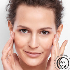 Olay serum staged on bathroom shelf suggesting routine-ready benefit