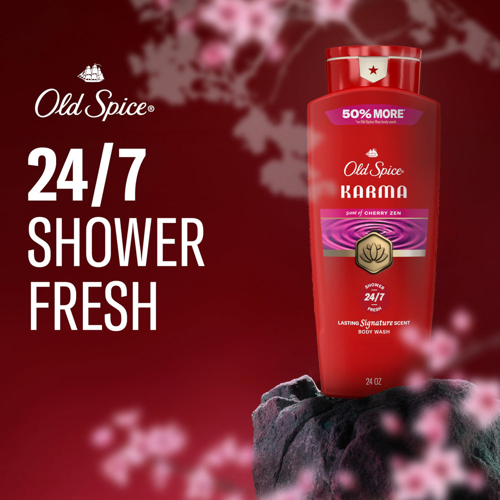 Old Spice pouring into hand forming rich lather for effective cleansing