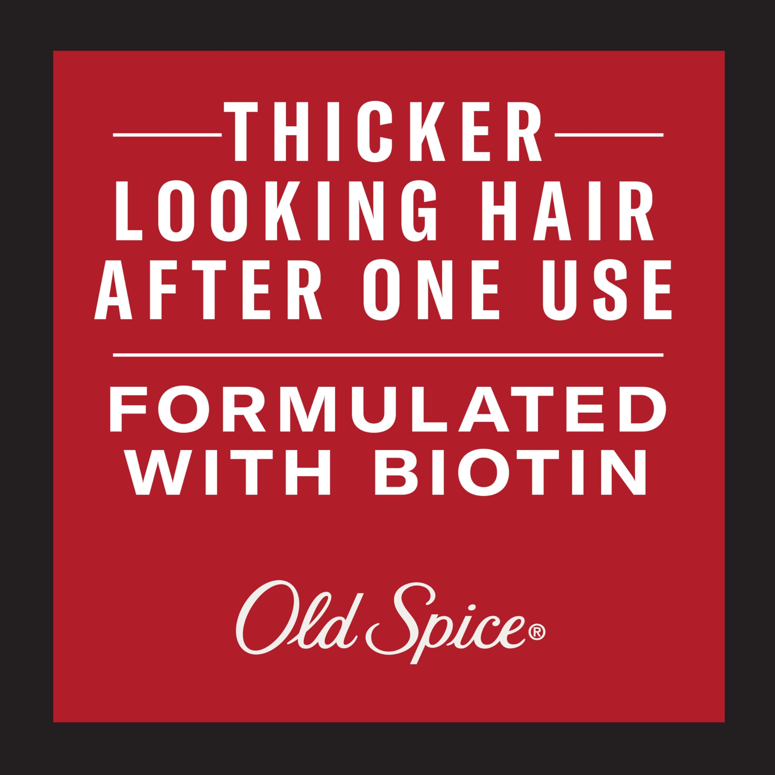 Old Spice product in hand being applied for immediate thicker-looking hair