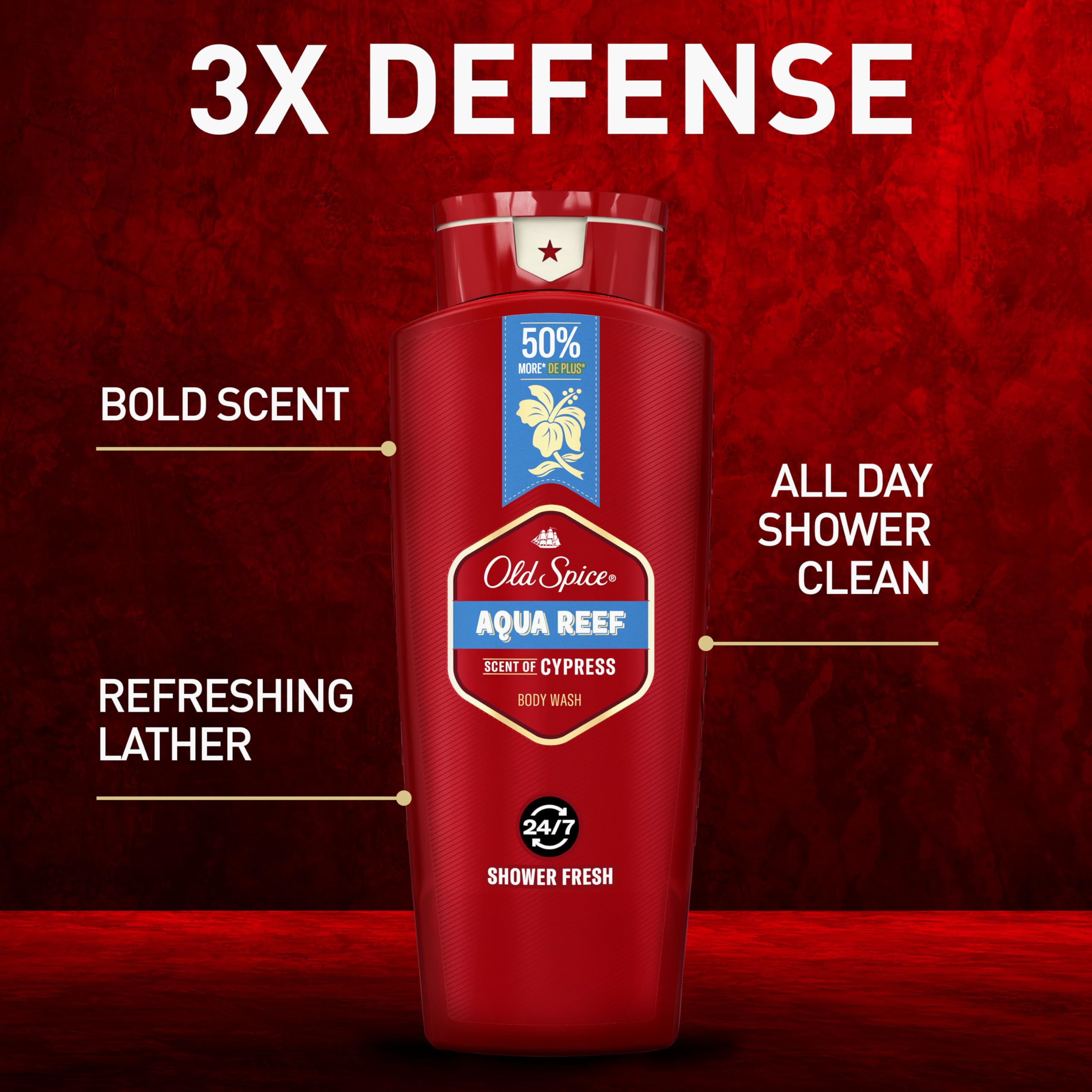 Old Spice back label close-up showing ingredients and usage directions