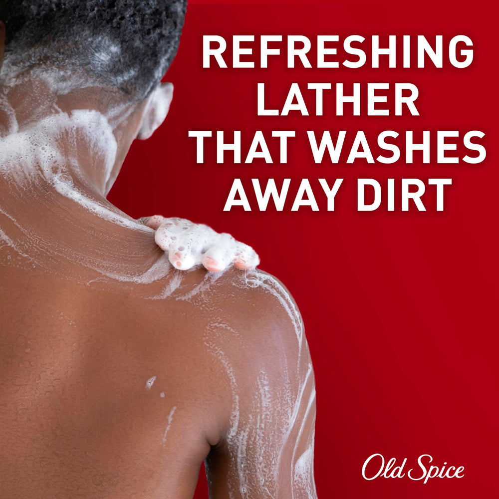 Old Spice rich lather closeup demonstrating deep cleaning foam