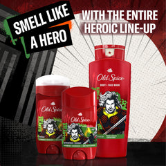 Morning bathroom scene with Old Spice Aquaman bottle showing refreshing routine boost