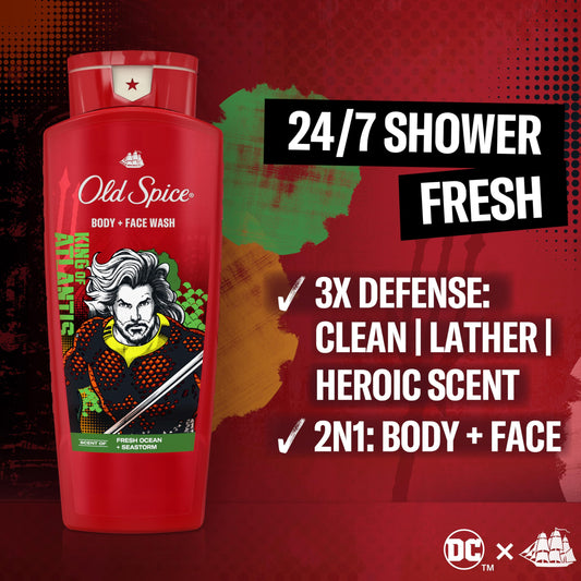 Old Spice pump-closeup of Aquaman bottle demonstrating easy dispensing and control