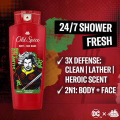 Old Spice pump-closeup of Aquaman bottle demonstrating easy dispensing and control