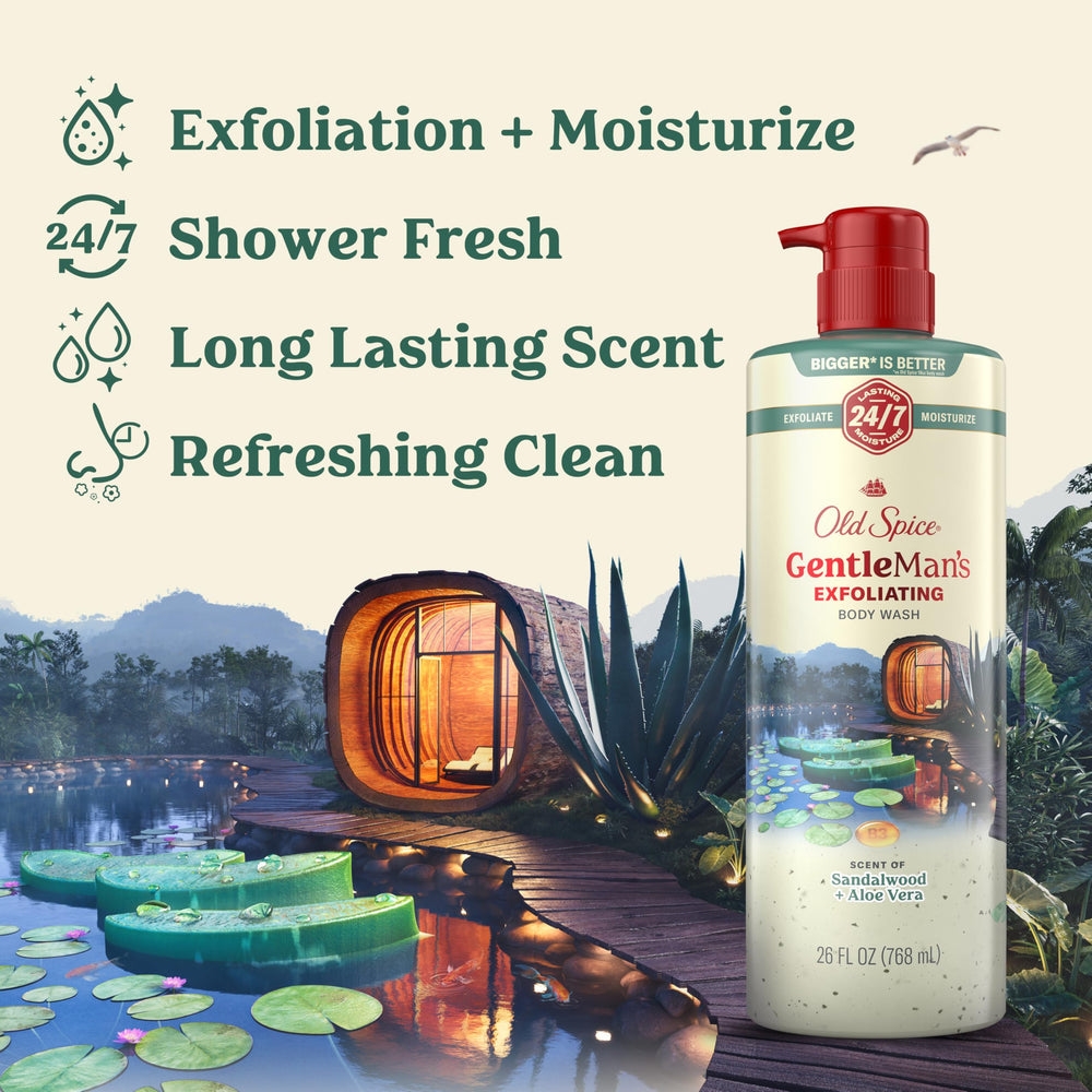 Old Spice back label close-up showing ingredients and benefits