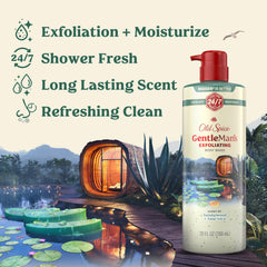 Old Spice back label close-up showing ingredients and benefits