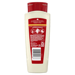 Old Spice bottles styled on a bathroom shelf suggesting everyday routine and storage benefit