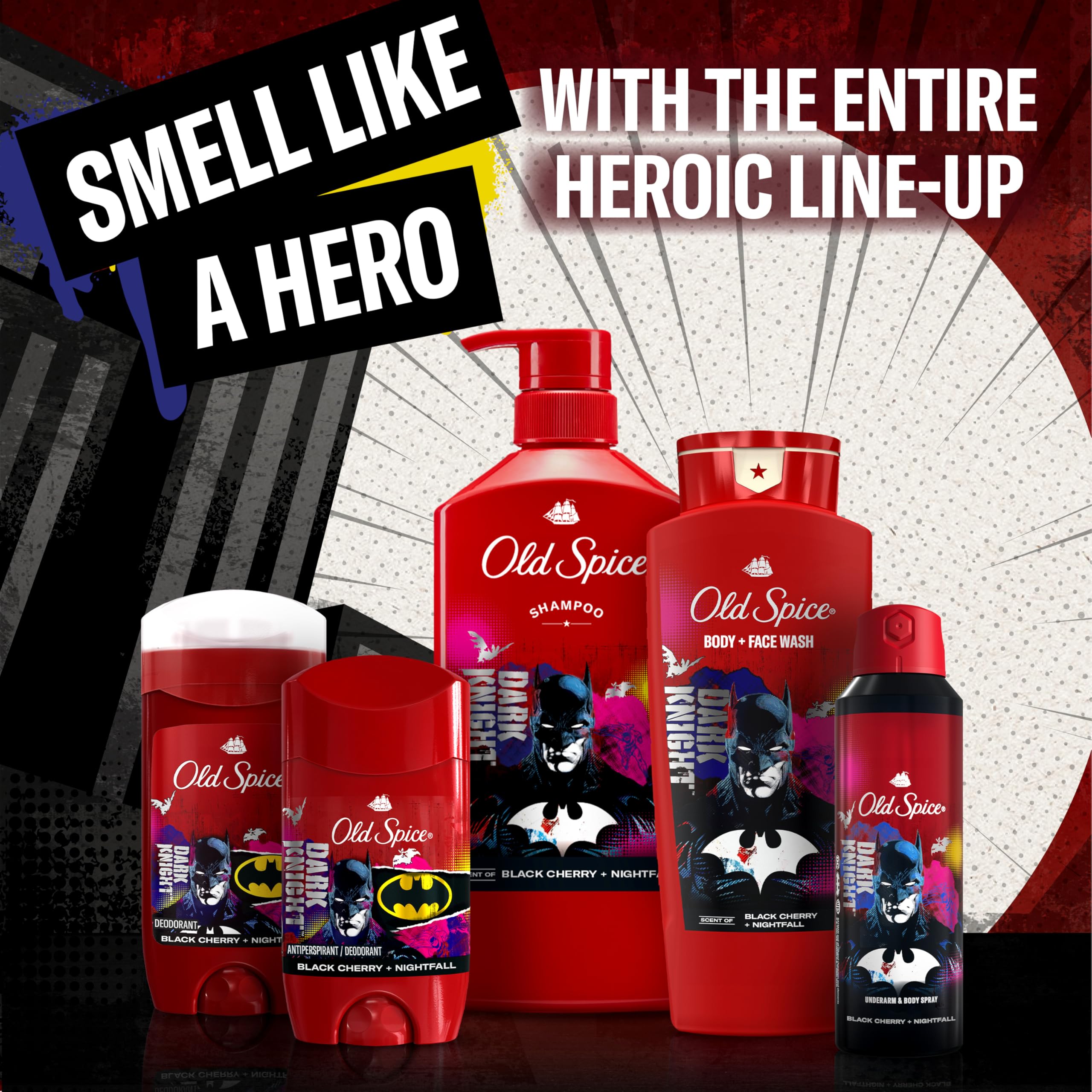 Old Spice Batman limited-edition box front emphasizing collector appeal and themed packaging