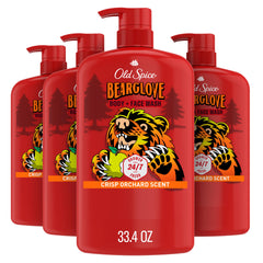 Old Spice Bearglove front packaging showing bold crisp orchard scent benefit