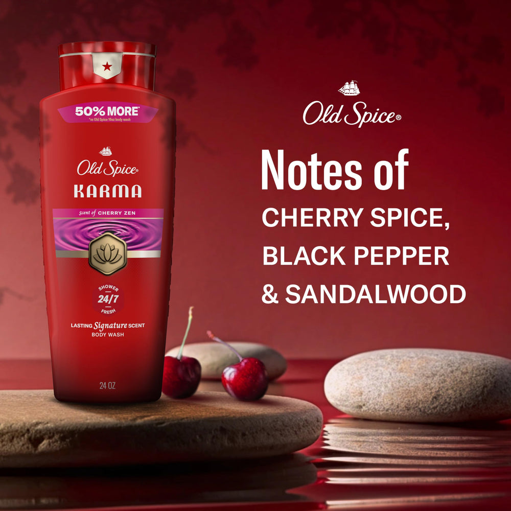 Old Spice bottle in shower setting showing practical daily use benefit