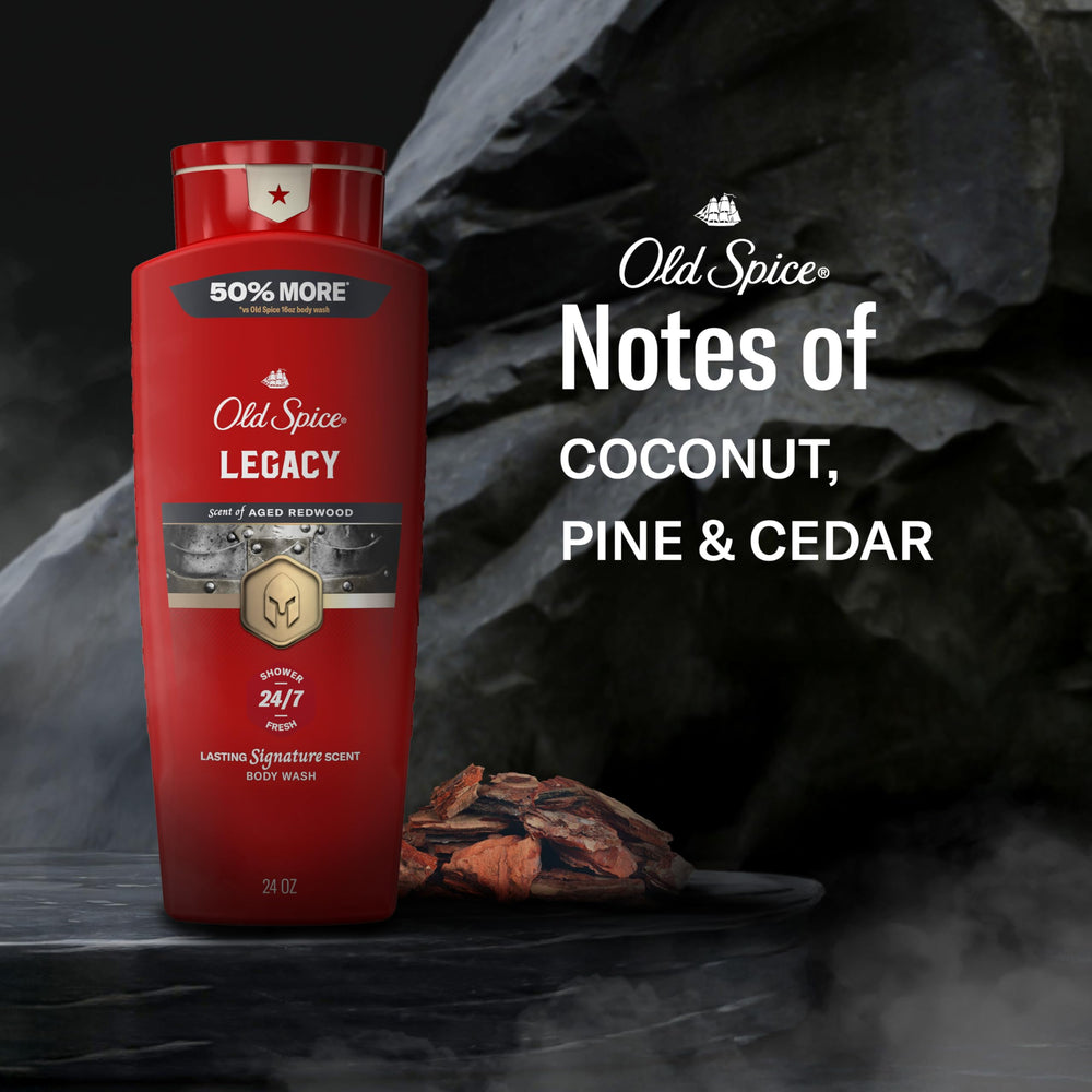 Old Spice 24 oz bottle beside everyday items to show scale and value