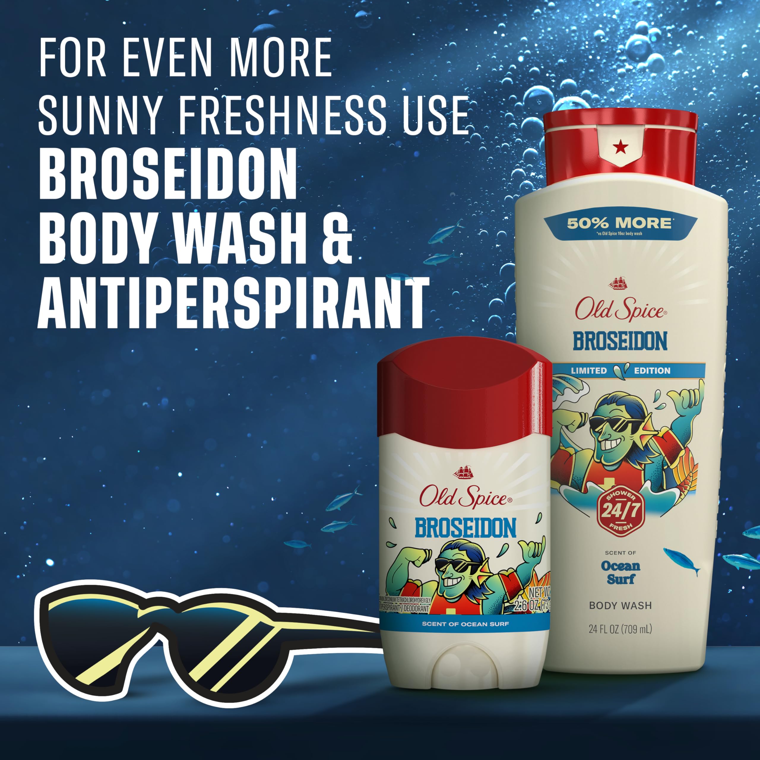 Old Spice Broseidon cap and dispense detail showing secure closure and easy dosing