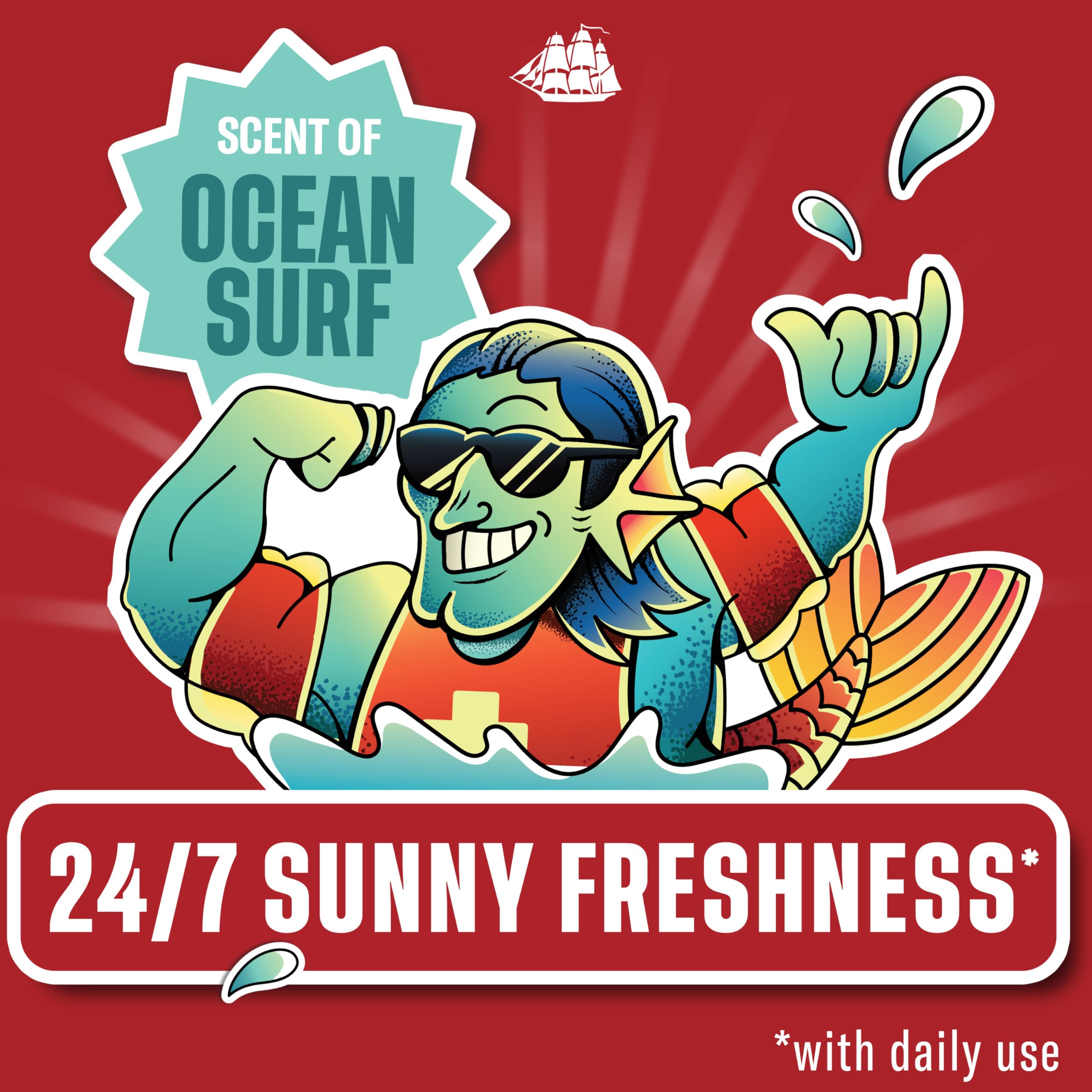 Old Spice Broseidon label detail highlighting Summerdudes branding and long-lasting scent