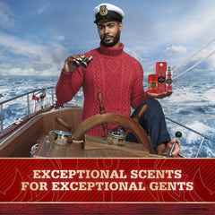 Old Spice Captain bottle in shower setting conveying daily-use freshness