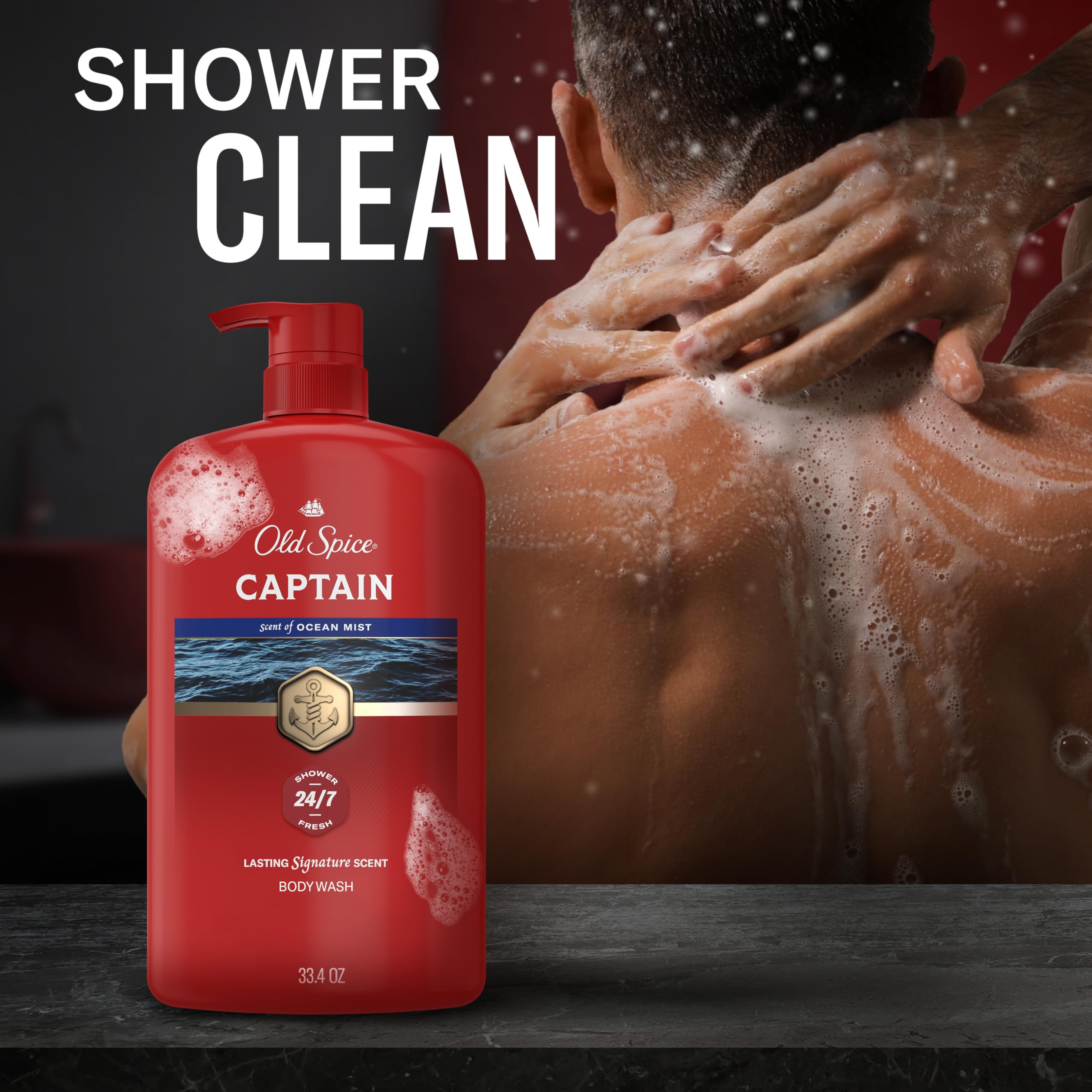 Old Spice Captain foam texture closeup demonstrating rich lathering benefit
