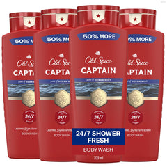 Old Spice Captain front packaging showing bold label and bergamot scent benefit