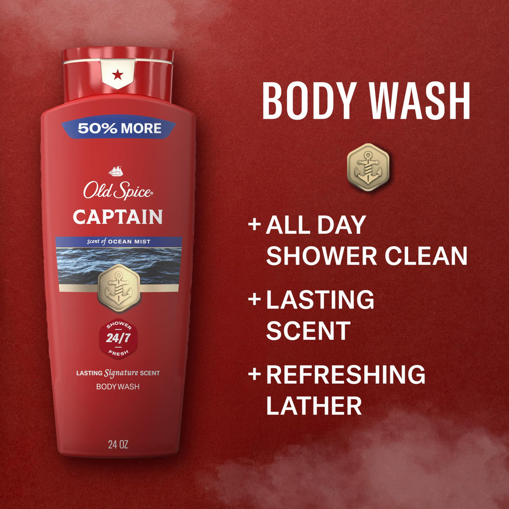 Old Spice Captain pump closeup demonstrating easy dispensing and control