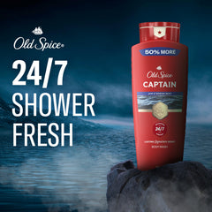 Old Spice Captain texture lather on loofah for effective cleansing benefit