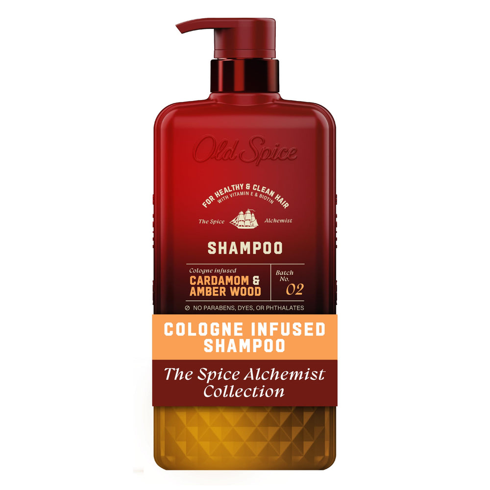 Old Spice front packaging showing The Spice Alchemist scent and benefits
