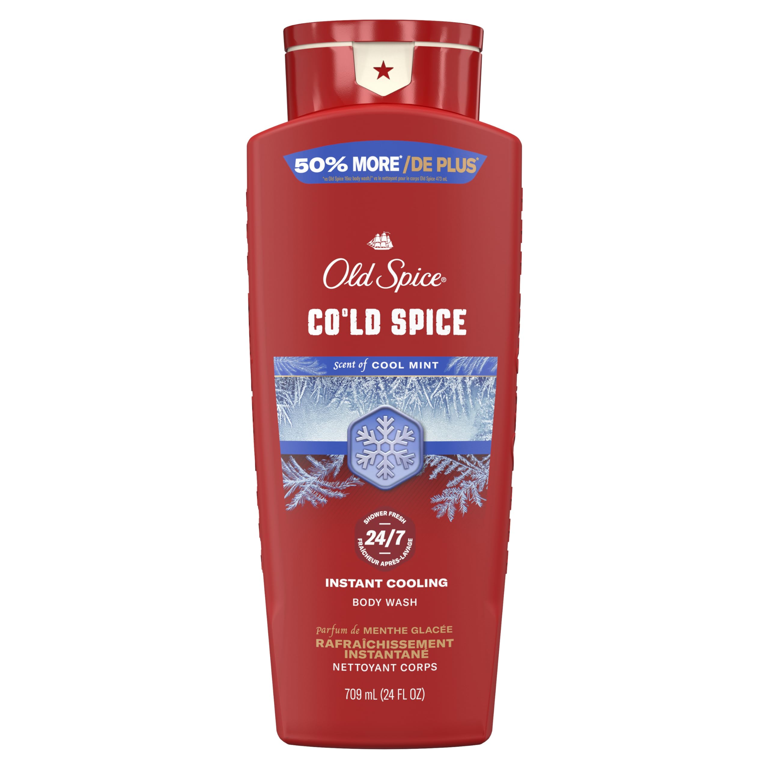 Old Spice Cold Spice + Cool Mint front packaging showing bold label and 24 oz size for easy recognition