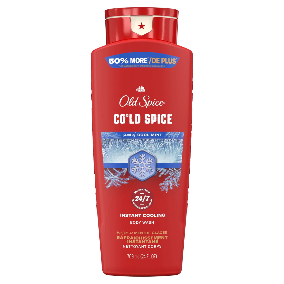 Old Spice Cold Spice + Cool Mint front packaging showing bold label and 24 oz size for easy recognition