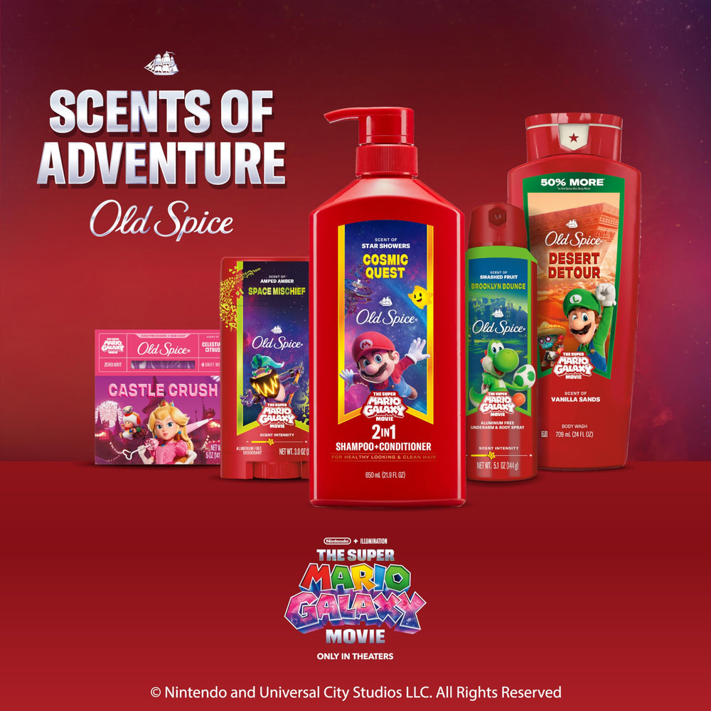 Old Spice lather forming bubbles to show cleansing foam and manageable hair benefit