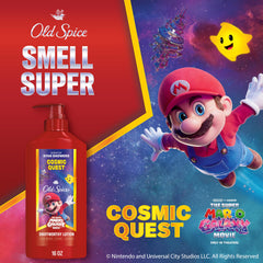 Old Spice bottle pump dispensing lotion for quick, mess-free use
