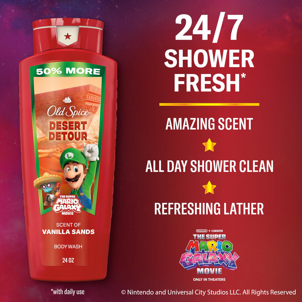 Old Spice Desert Detour back label detailing usage and benefits