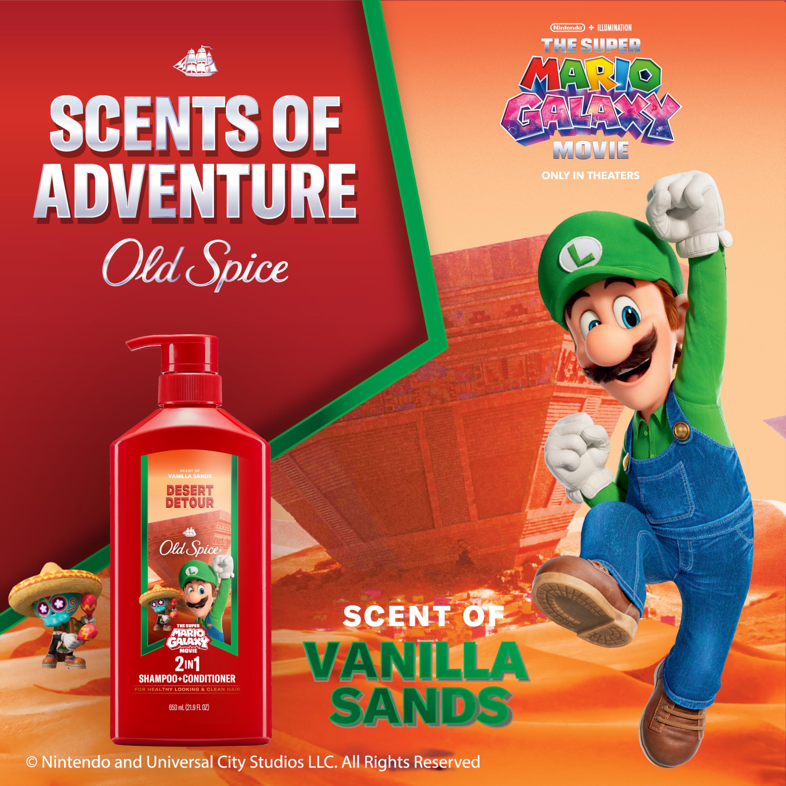 Closeup of Old Spice Desert Detour label highlighting scent and product details