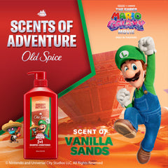 Closeup of Old Spice Desert Detour label highlighting scent and product details