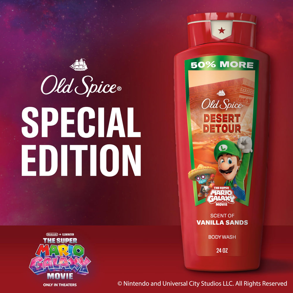 Old Spice Desert Detour being used in shower for quick 2-in-1 routine