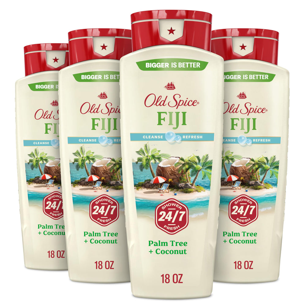 Old Spice Fiji front packaging showing scent and size benefit