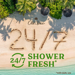 Old Spice Fiji lather on loofah demonstrating rich suds and efficient cleansing