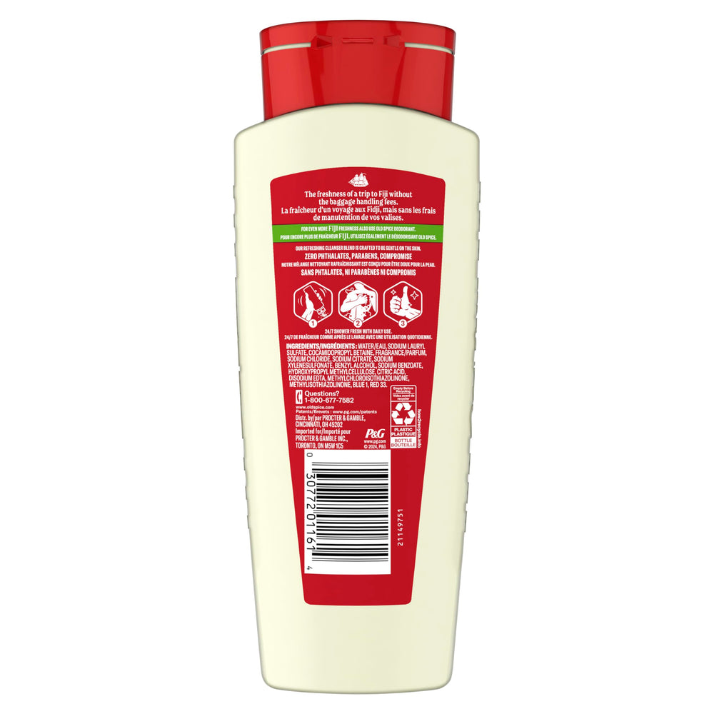 Old Spice Fiji bottle in travel bag for convenient portability