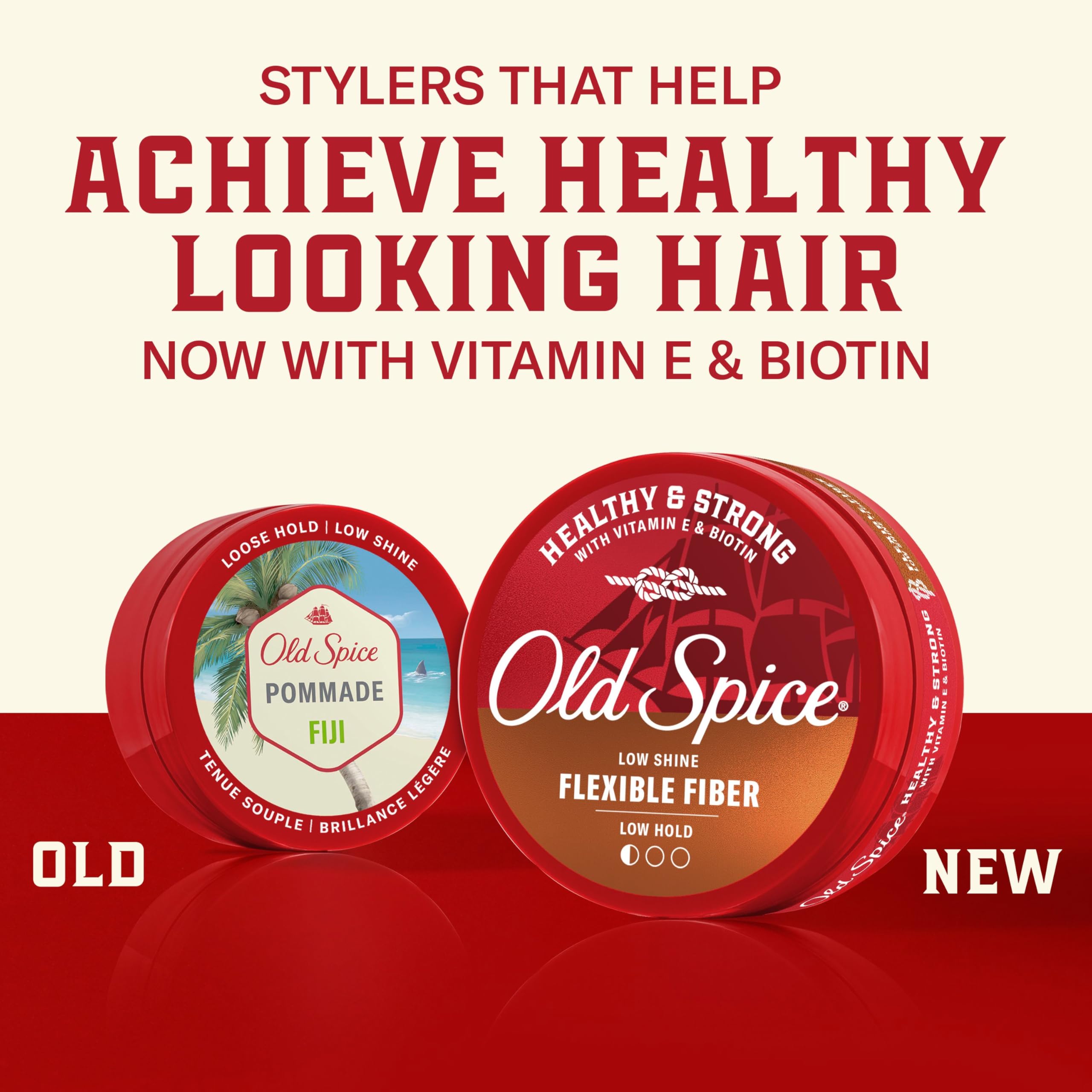 Old Spice flexible fiber jar open close-up showing soft wax texture