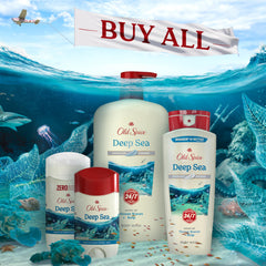 Old Spice four-pack boxed set ready to stock bathroom shelves
