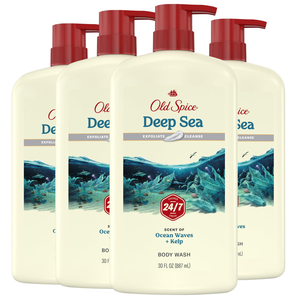 Old Spice front bottle showing Deep Cleanse label and bold ocean scent benefit