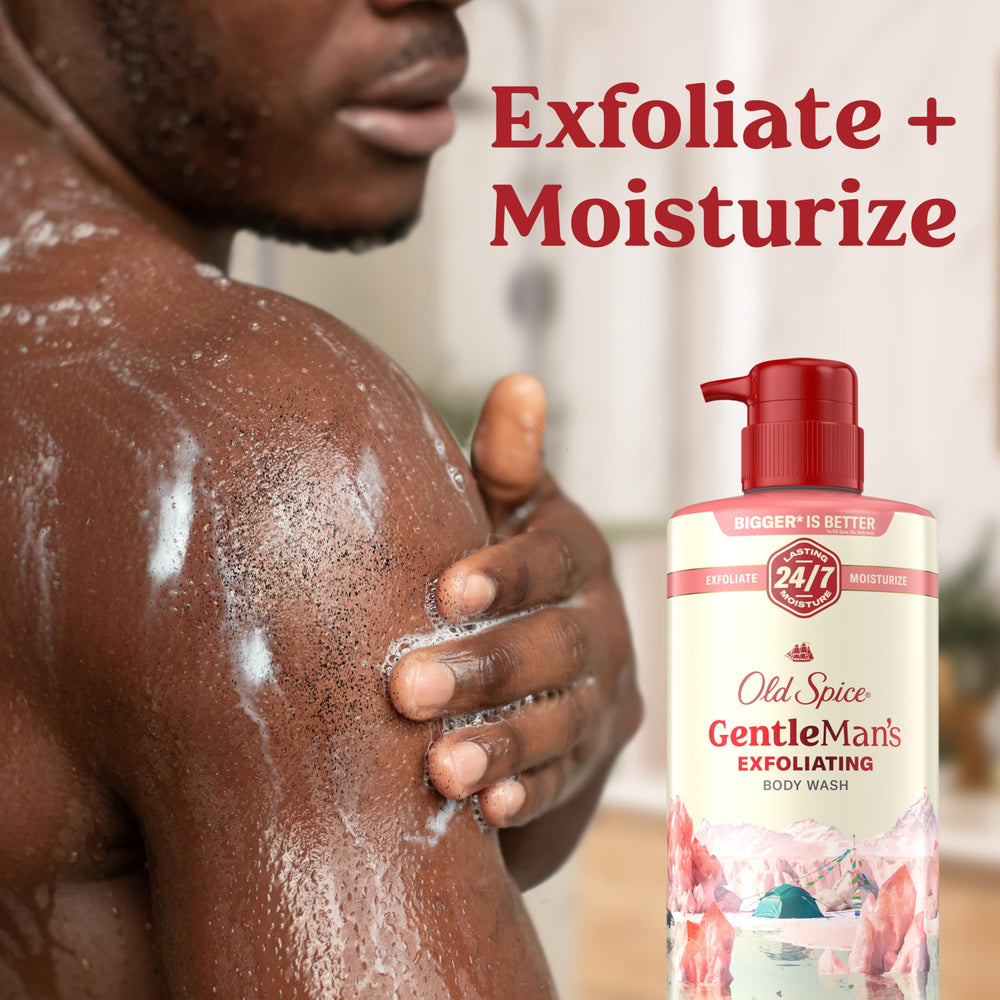 Old Spice GentleMan's creamy lather texture that moisturizes skin