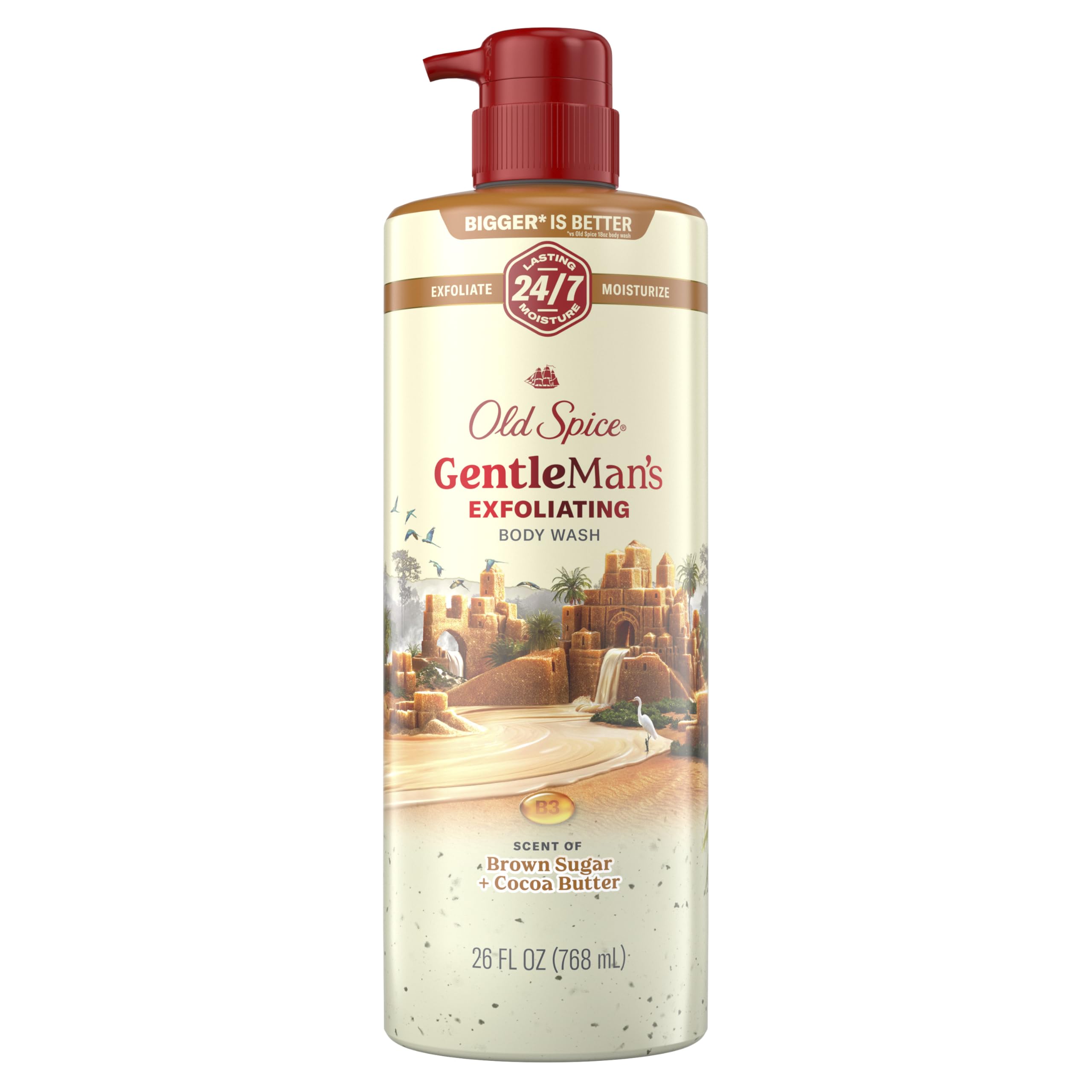 Old Spice bottle front view showing GentleMan's label and size benefit